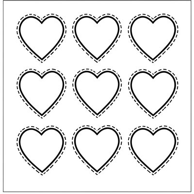 Szablon: Wycinane serduszka (arkusz A4)