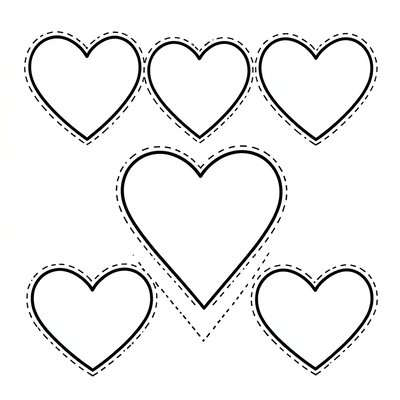 Szablon: Wycinane serduszka (arkusz A4)