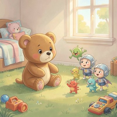 Ilustracja opowieści: 'Przygoda Misia Immunka'