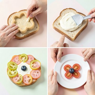 Krok po kroku — Kanapka w kształcie kwiatu