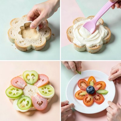 Krok po kroku — Kanapka w kształcie kwiatu