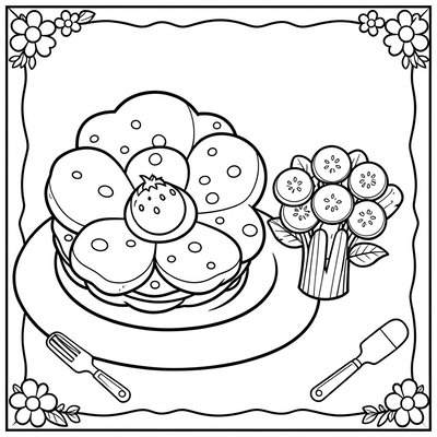 Strona do kolorowania — Kanapka-kwiat i bukiecik