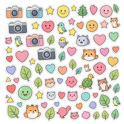 Arkusz naklejek i ozdób do wycinania