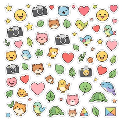 Arkusz naklejek i ozdób do wycinania