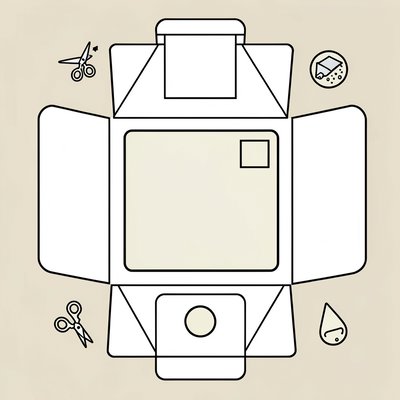 Szablon pudełka — rozkładówka do wycięcia i sklejenia