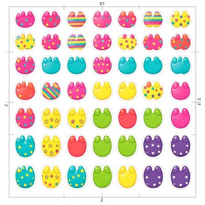 Arkusz naklejek: kolorowe kopytka