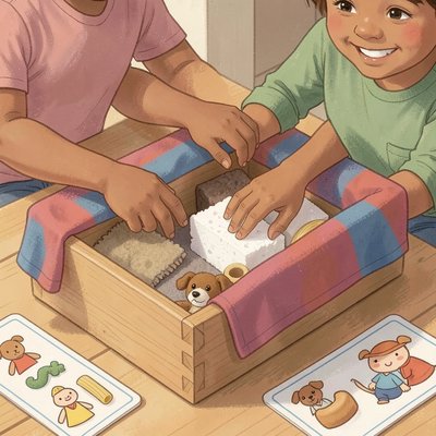 Ilustracja stacji Dotyk — Skrzynia tropiciela