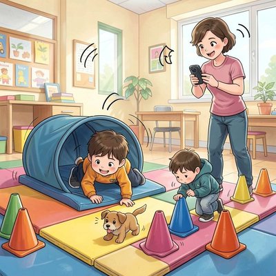 Ilustracja stacji Słuch i Ruch — Zadanie ratownika