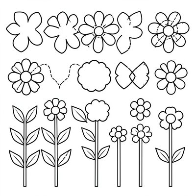 Szablony płatków i liści (do wycięcia)