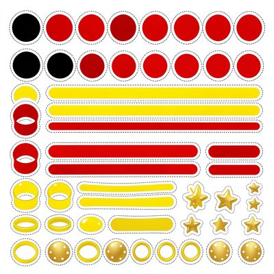 Arkusz naklejek: kółka i paski