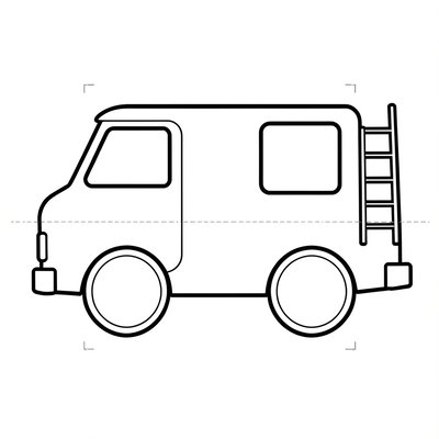 Prostokątny wóz - szablon kolażu