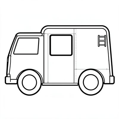 Prostokątny wóz - szablon kolażu