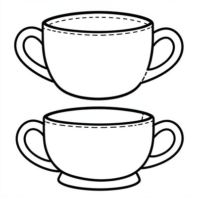 Szablon filiżanki do wycięcia