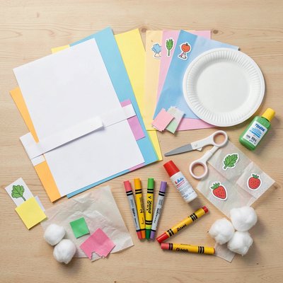 Flatlay: materiały do zajęć