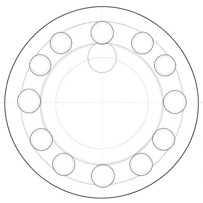 Szablon skorupy — duże kółko (A3)