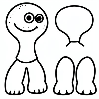 Szablony głowy i nóg — elementy do doklejania