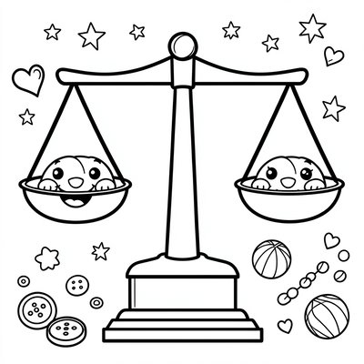 Kolorowanka: waga sprawiedliwości