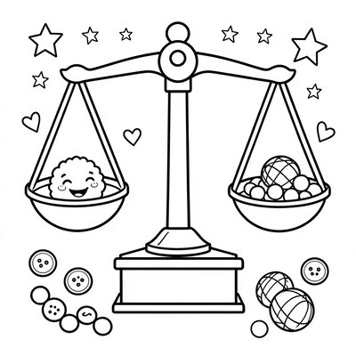 Kolorowanka: waga sprawiedliwości