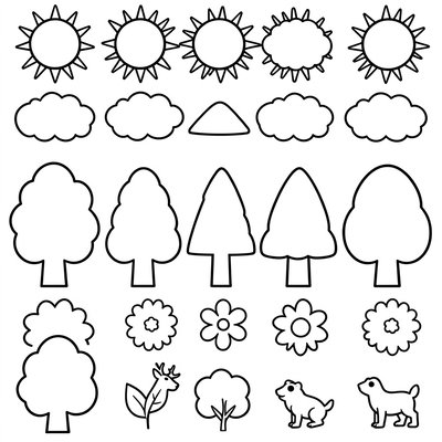 Szablony do wyklejania: kształty do wycinania