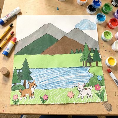 Przykładowa praca — gotowy wielowarstwowy krajobraz