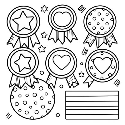 Kolorowanka — odznaki do ozdabiania