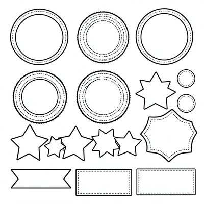 Szablony odznak — kółka i gwiazdy do druku