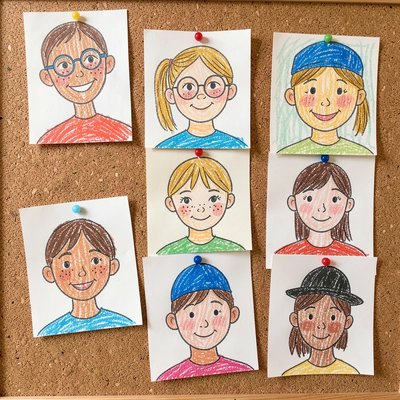 Kolaż przykładów portretów - inspiracje