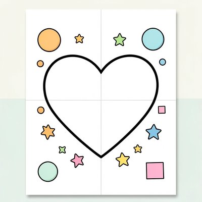 Szablon laurki - front z dużym sercem