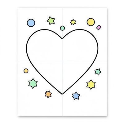 Szablon laurki - front z dużym sercem