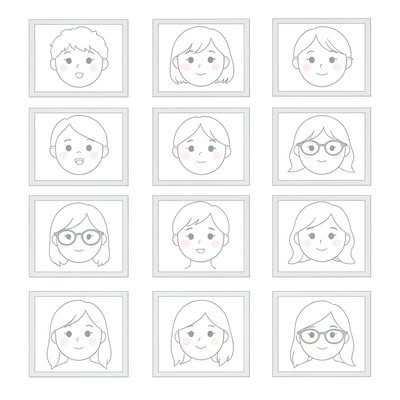 Szablon portretu - pusta kartka z owalem