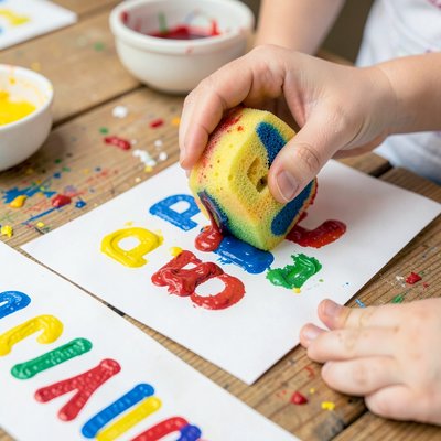 Odbitki gąbkowe — stempel literowy