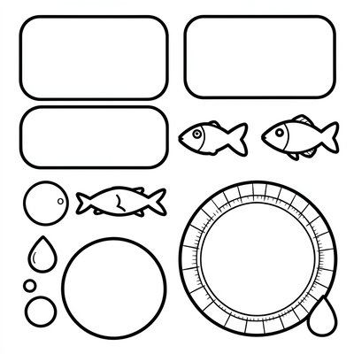 Szablony do wycięcia: zjeżdżalnie i rybki