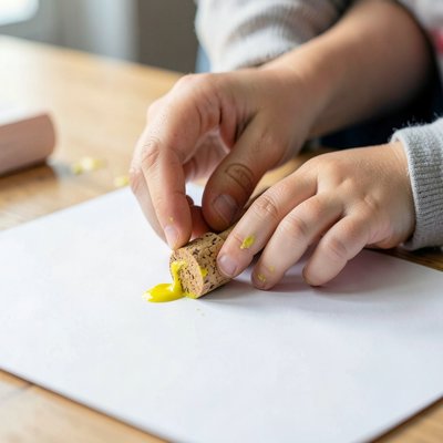 Pokaz stemplowania — nauczyciel i dziecko