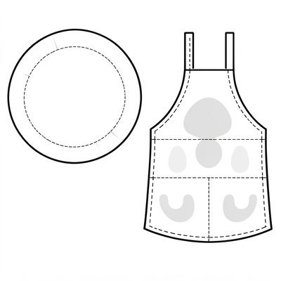 Szablon dekoracji sukienki (papierowy fartuszek)