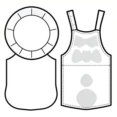 Szablon dekoracji sukienki (papierowy fartuszek)