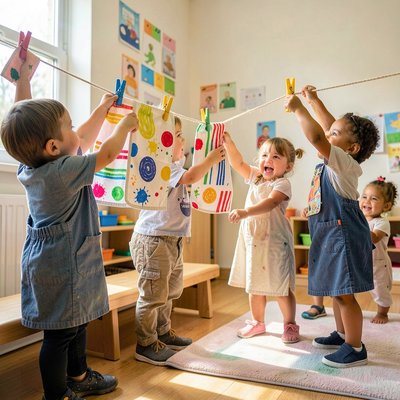 Zawieszanie ręczników — scena ruchowa