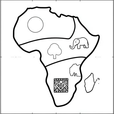Szablon do malowania palcami – kontur Afryki