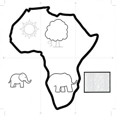Szablon do malowania palcami – kontur Afryki