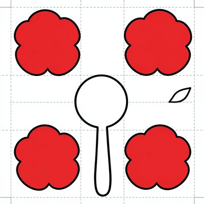 Szablon: Płatki i łodyżka do wycięcia