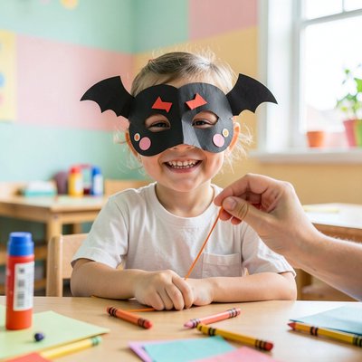 Zdjęcie przykładowej maski na dziecku (3–4 lata)