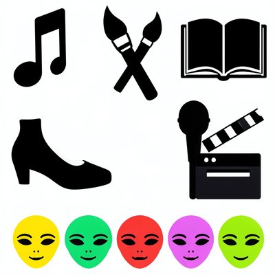 Symbole zawodów kulturalnych — szablony do wycinania