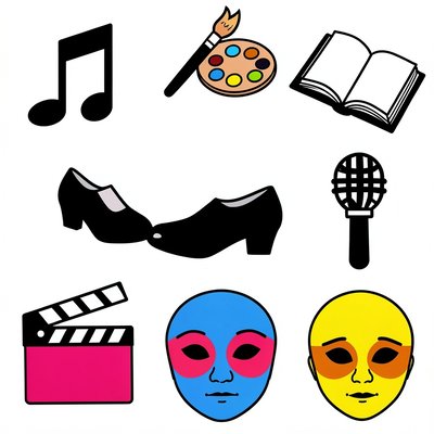 Symbole zawodów kulturalnych — szablony do wycinania