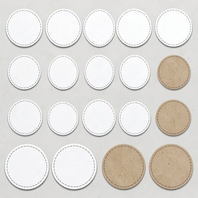 Szablony odznak — koła i owale