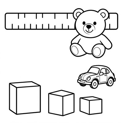 Kolorowanka: miarki i zabawki