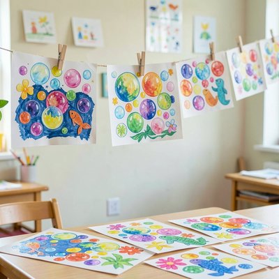 Gotowe prace — wystawa dziecięcych wydruków