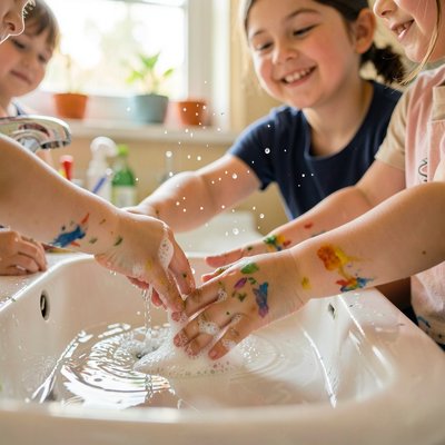 Mycie rąk po zajęciach