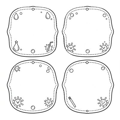 Szablon etykiet na buteleczki z 'płynami'