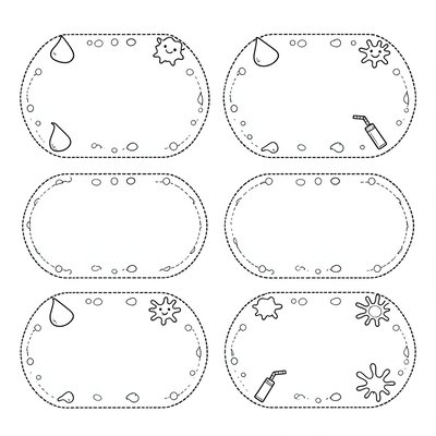 Szablon etykiet na buteleczki z 'płynami'