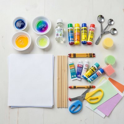 Rozłożenie stanowiska — flat lay materiałów