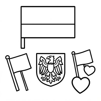 Kolorowanki: flaga i godło Polski